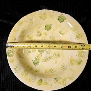 Large 12" Artist Signed Lizzie Clare Spongeware Bowl - Hand Painted Veggies